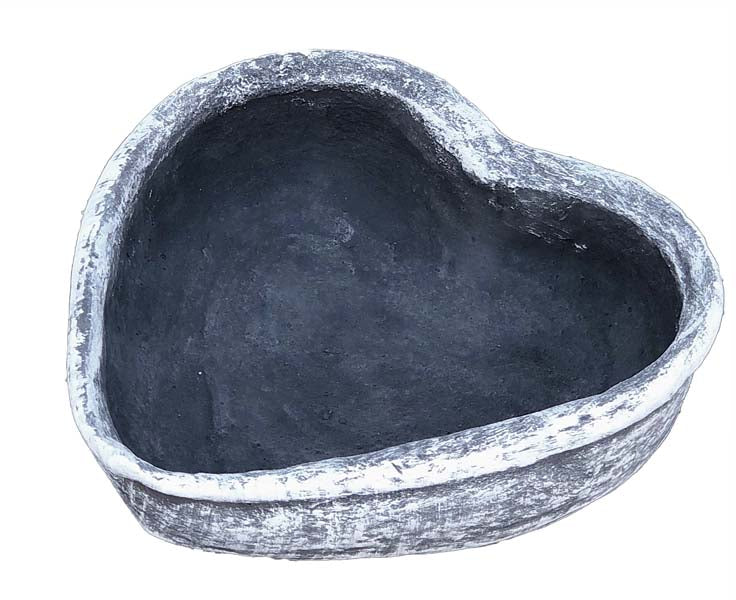 Steinfigur kleine Pflanzschale Herz – Stone and Style