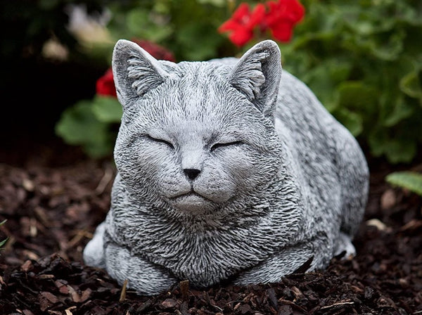 Steinfigur Katze Träumerle