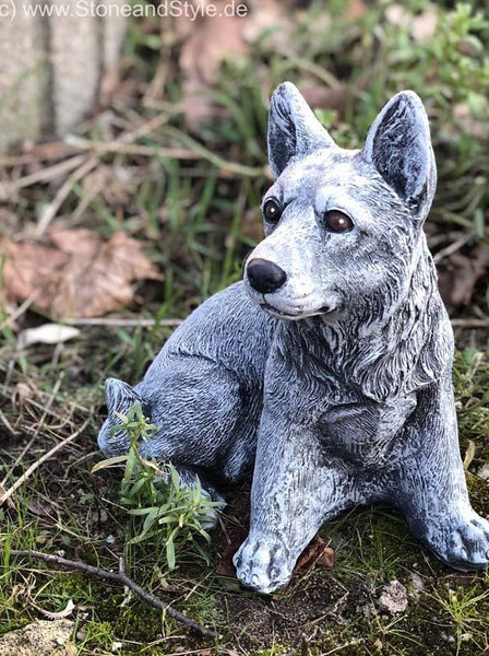 Steinfigur Hund Schäferhund klein