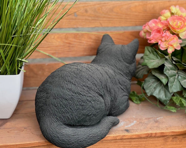 Steinfigur Katze Träumerle schwarz