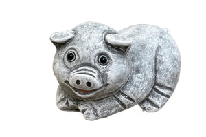 Steinfigur Schwein Schweinchen Glücksschwein