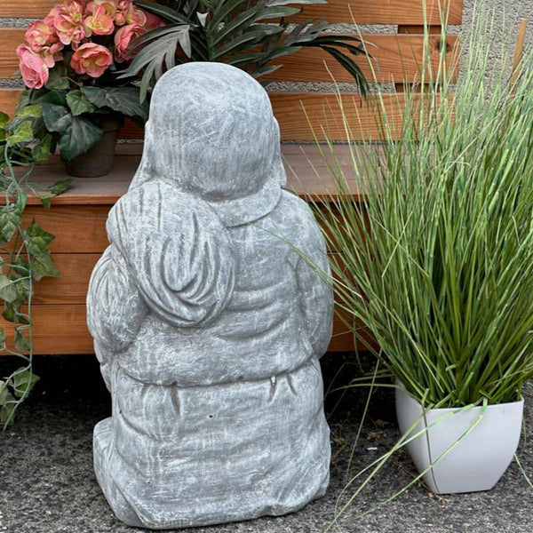 Steinfigur dicker Buddha stehend XL