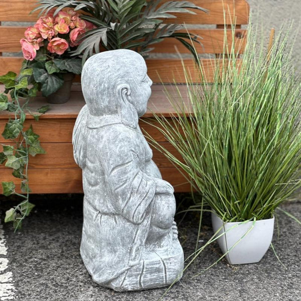 Steinfigur dicker Buddha stehend XL