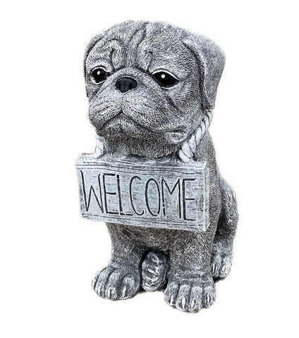 Mops Bulldogge Gartenfigur Steinfigur