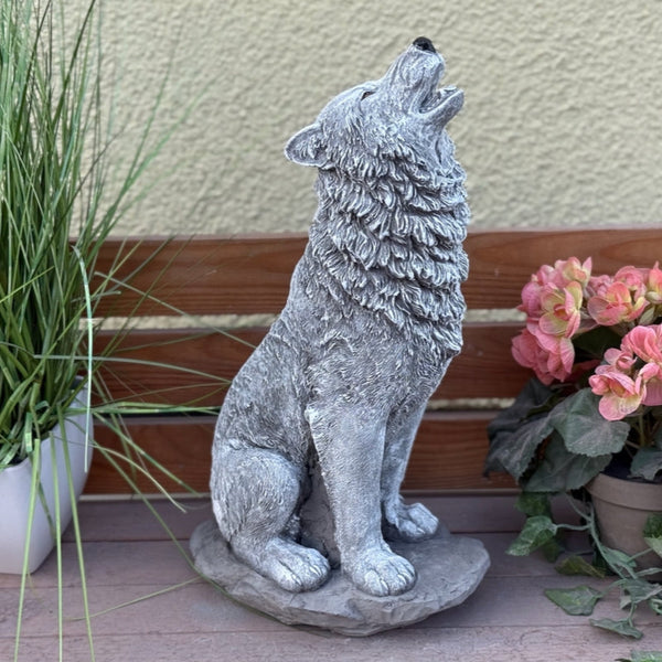 Steinfigur Wolf gross