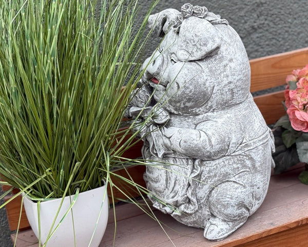 Steinfigur Schweinchen XL Sau Gundel