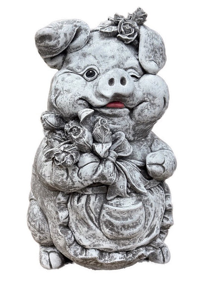 Steinfigur Schwein Sau Gartenfigur