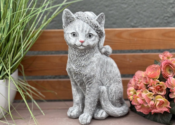 Steinfigur Katze Schlafmütze