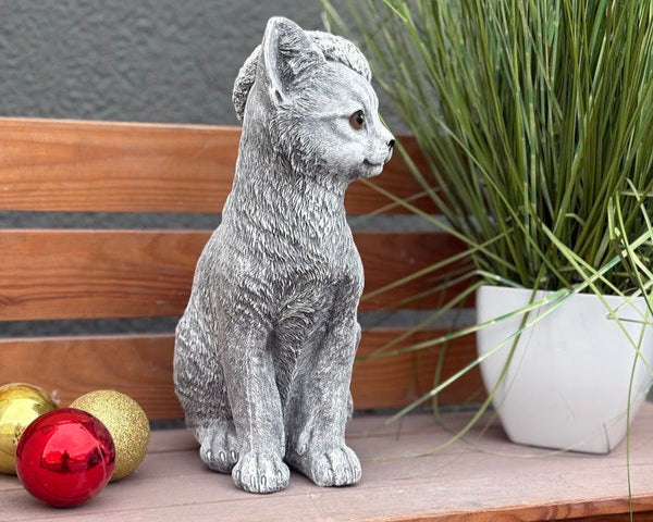 Steinfigur Weihnachten Katze