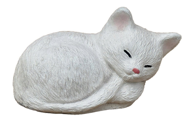 Steinfigur Katze klein Katzen Gartenfigur Gartenfiguren