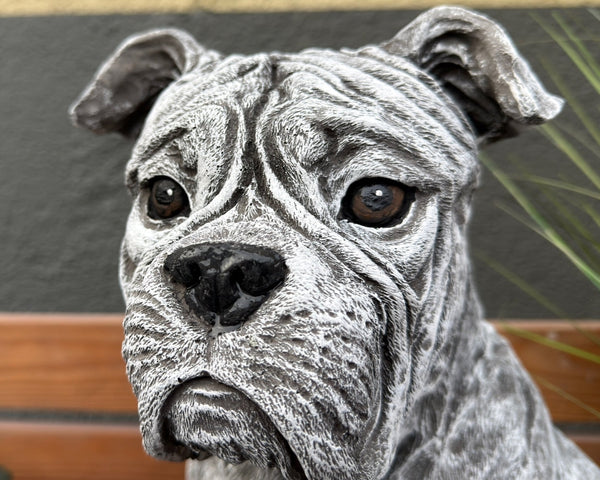 Steinfigur American Bulldog