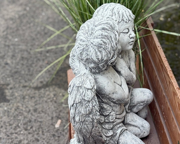 Steinfigur Engel Paar groß