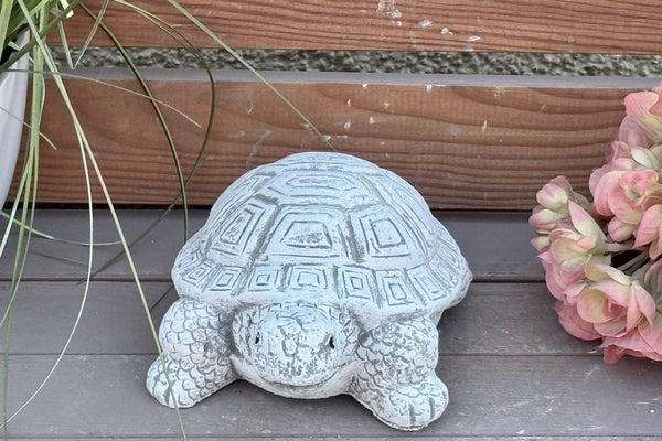 Steinfigur Schildkröte für Garten Beet Terrasse und Teich dekorative Tierfigur