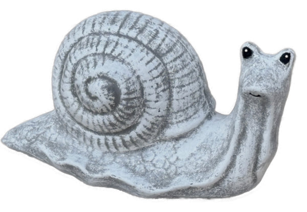Steinfigur Schnecke aus Steinguss frostfest wetterfest für Garten Beet Terrasse und Balkon