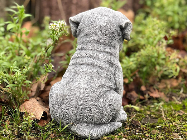 Steinfigur Hund Boxer Welpe