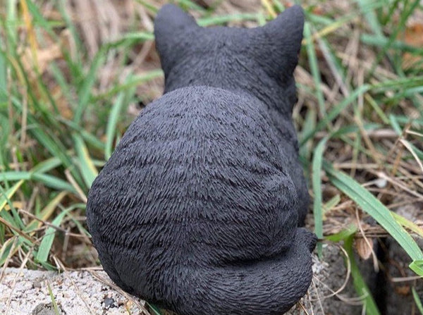Steinfigur Katze Nappy schwarz