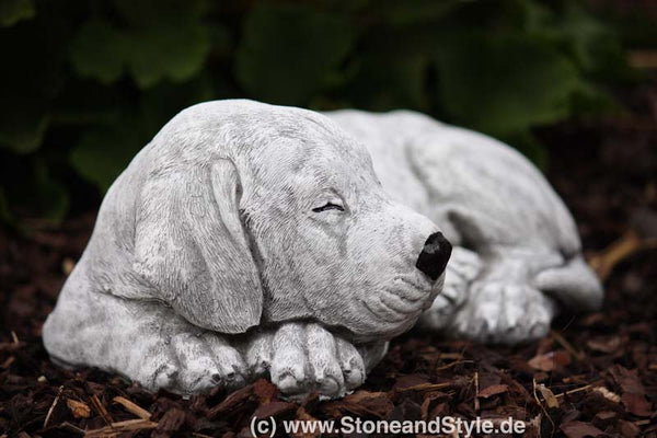 Steinfigur Hund Labrador Welpe