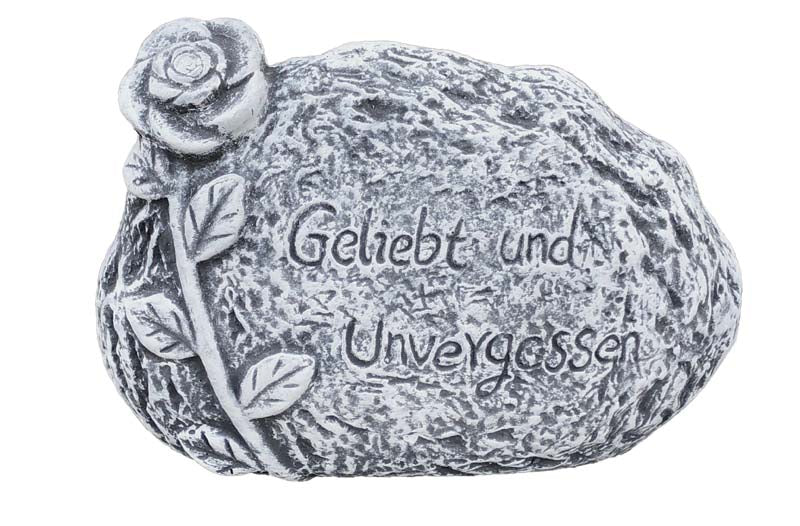 Steinfigur Grabschmuck Grabstein Inschrift Rose