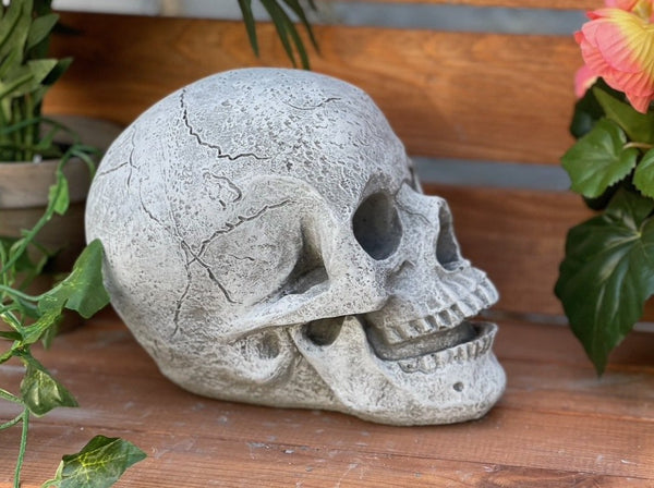 Steinfigur Skull Totenschädel