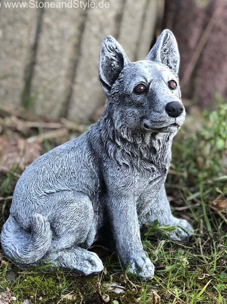 Steinfigur Hund Schäferhund klein