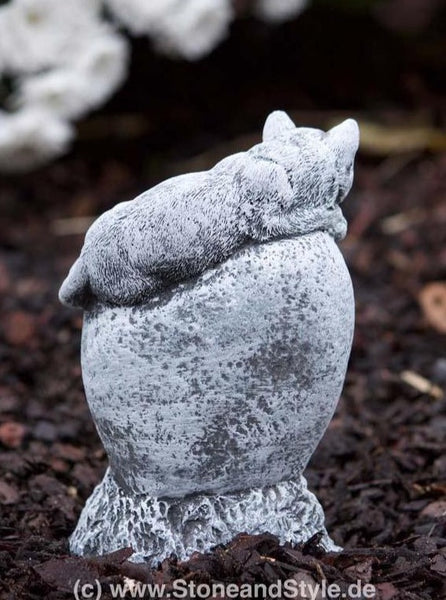 Steinfigur Grabschmuck Katze "Was wir lieben..."