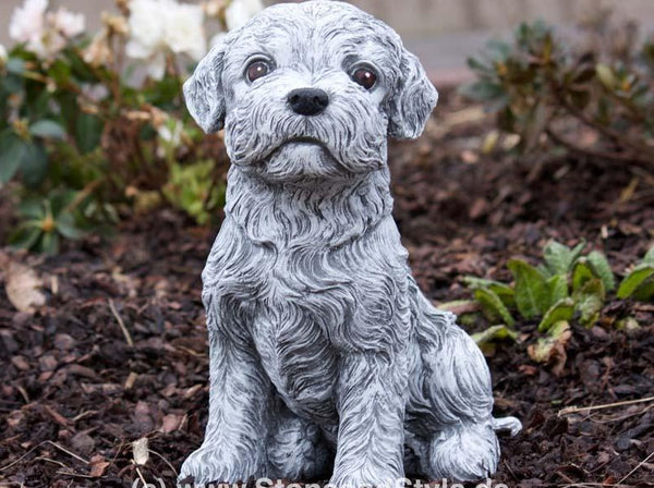 Steinfigur Hund grosser Malteser