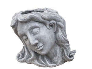 Steinfigur Frau Skulptur Pflanztopf