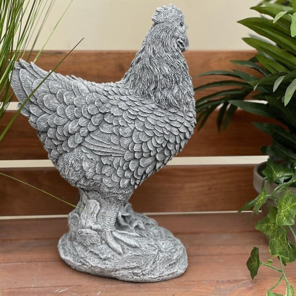 Steinfigur Huhn lebensecht