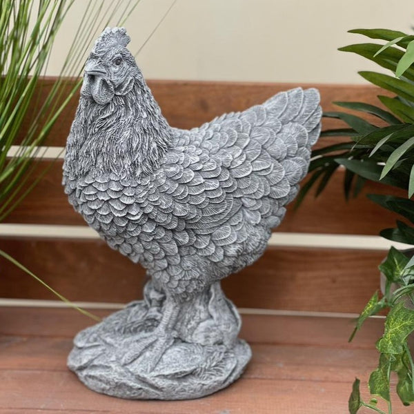 Steinfigur Huhn lebensecht