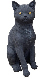 Steinfigur Katze schwarz