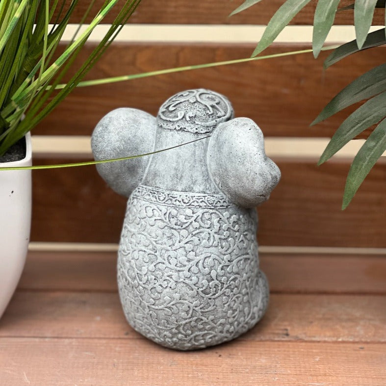 Großer Indischer Elefant Aus Steinguss – Frostsichere Gartenfigur, 44 Cm Hoch, 26 Kg, Grau
