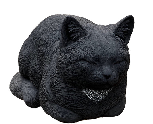 Steinfigur Katze schwarz