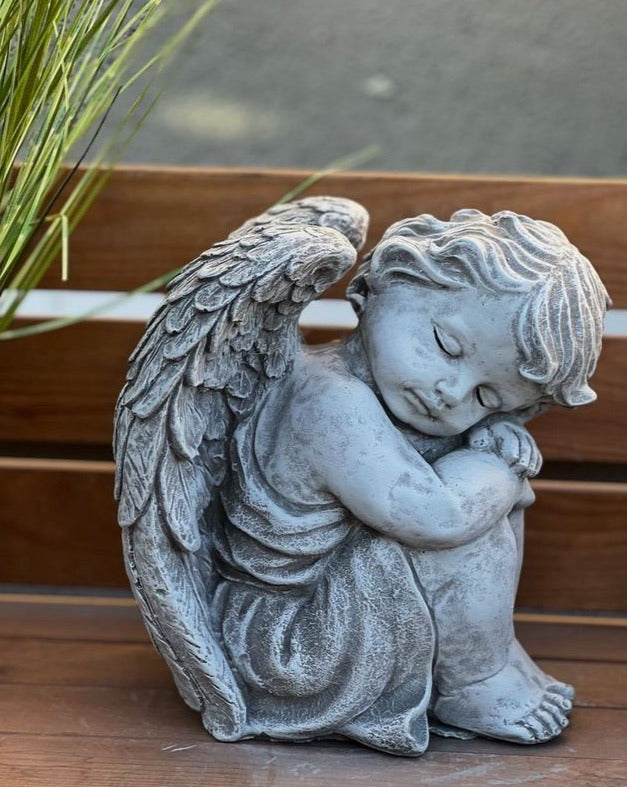 Grabengel Aus Stein Anthony Hopkins Betender Engel Grabengel Steinfigur 42 Cm 7 Kg Grau Weißbeton Engel Figur Grabengel Zum Friedhof
