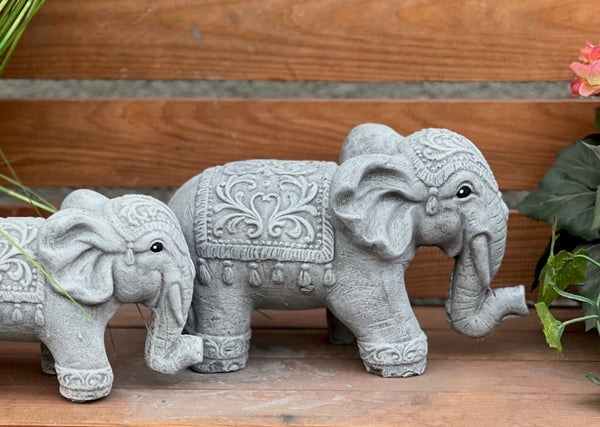 Steinfigur 2er Set Elefanten Elefant